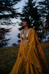 Bodh Chanderi Silk Lehenga