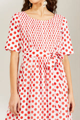 Pleated laal batasha dress