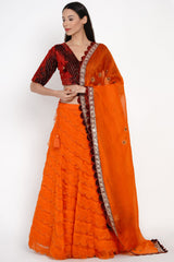 Kumkum Kesar Lehnga with Kesar Kumkum Dupatta