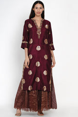 Phalsa Banarasi Zari Kurta and Sharara