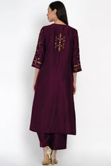 Phalsa Zari Resham Kurta