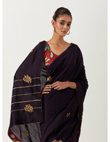 Syahi zardozi anar saree