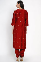 Kumkum Banarasi Buti Kurta
with Parijaat Odhni