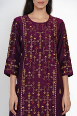 Phalsa Zari Resham Kurta
