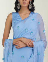 The Dusky Cloud Saree