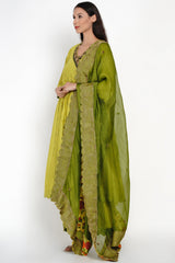 Zarad Nirali Kurta with Sunahri Dhaari Odhni
