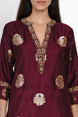 Phalsa Banarasi Zari Kurta and Sharara