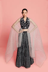 Chini Boora Cotton Mal Lehenga with Organza Silk Dupatta