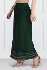 Panna Butidaarr Kalidar Resham Kurta With Chanderi Silk Palazzos and Organza Silk Dupatta