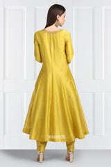 Champa Resham and Zari Angrakha Kurta With Chanderi Silk Pants and Hand Embroidered Dupatta