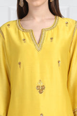 Champa Butidar Kurta With Zari Pants and Organza Silk Dupatta