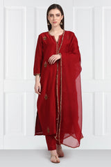 Gulnar Butidar Kurta With Salwar and Organza Silk Dupatta