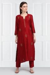 Gulnar Butidar Kurta With Salwar and Organza Silk Dupatta