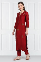 Gulnar Butidar Kurta With Salwar and Organza Silk Dupatta