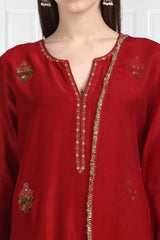 Gulnar Butidar Kurta With Salwar and Organza Silk Dupatta