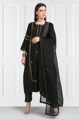 Shyama Resham Zardozi Kurta With Pants and Organza Silk Dupatta
