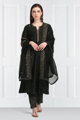 Shyama Butidar Reham Kurta With Pants and Organza Silk Zardozi Dupatta