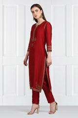 Gulnaar  Three Buti Zari Kurta With Pants and Organza Silk Dupatta