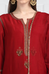Gulnaar  Three Buti Zari Kurta With Pants and Organza Silk Dupatta