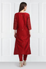 Gulnar Zari Kurta With Salwar and Organza Silk Dupatta