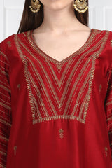 Gulnar Zari Kurta With Salwar and Organza Silk Dupatta