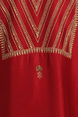 Gulnar Zari Kurta With Salwar and Organza Silk Dupatta