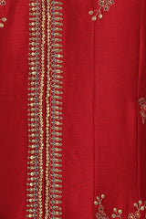 Gulnar Kalidar Kurta With Embroidered Palazzos and Organza Silk Dupatta