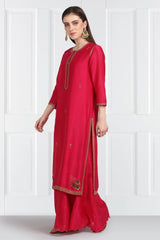 Gulal Resham Zardozi Kurta With Sharara and Organza Silk Dupatta