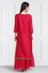 Gulal Resham Zardozi Kurta With Sharara and Organza Silk Dupatta
