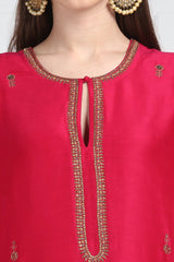 Gulal Resham Zardozi Kurta With Sharara and Organza Silk Dupatta
