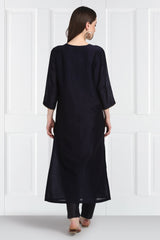Neelkamal Zari Floral Buti Kurta With Chanderi Silk Pants and Dupatta