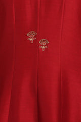 Gulnar Resham Buti Kalidar Kurta With Scalloped Palazzos and Organza Silk Dupatta