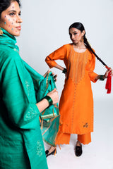 Amroha Chaderi Silk Kurta Set