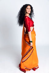 Baghpat  Handwoven Organza Silk Sari