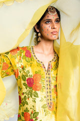 Bair Majra Velvet Print Sharara Set