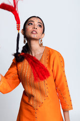 Amroha Chaderi Silk Kurta Set