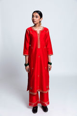Uri  Chanderi Silk Kurta Set