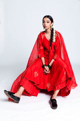 Alora Chanderi Silk Kalidaar Sharara Set