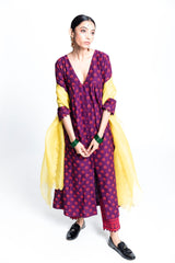 Betul Printed Mulmul Cotton Kurta - Full set