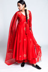 Alora Chanderi Silk Kalidaar Sharara Set