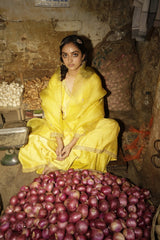 Champa Resham and Zari Angrakha Kurta With Chanderi Silk Pants and Hand Embroidered Dupatta