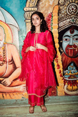 Gulal Resham Zardozi Kurta With Sharara and Organza Silk Dupatta