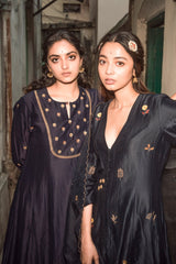 Panna Butidaarr Kalidar Resham Kurta With Chanderi Silk Palazzos and Organza Silk Dupatta