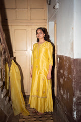 Champa Butidar Kurta With Zari Pants and Organza Silk Dupatta