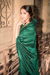 Panna Handwoven Sari With Resham Zardozi and Raw Silk Blouse