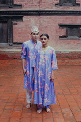 KURTA AND ALIGARHI PAJAMA IN BLUE