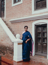 Neel Gulab Saree And Blouse