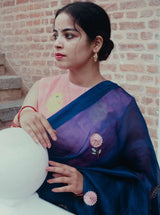 Neel Gulab Saree And Blouse