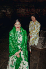 YELLOW CHINNIYA SILK KURTA SET