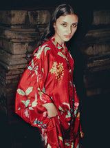 Laal Phool Kimono Kurta Set